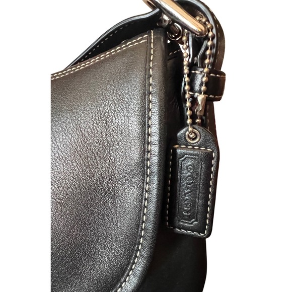 VTG Coach Soho Black Leather Flap Crossbody Bag Silver Buckle 9480 - Picture 10 of 17